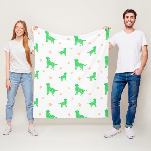 Minimal Pastel green labrador retriever blanket フリースブランケット (インサイチュ)