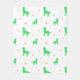 Minimal Pastel green labrador retriever blanket フリースブランケット