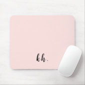 Minimal Pastel Pink Monogram Initials マウスパッド (マウス)