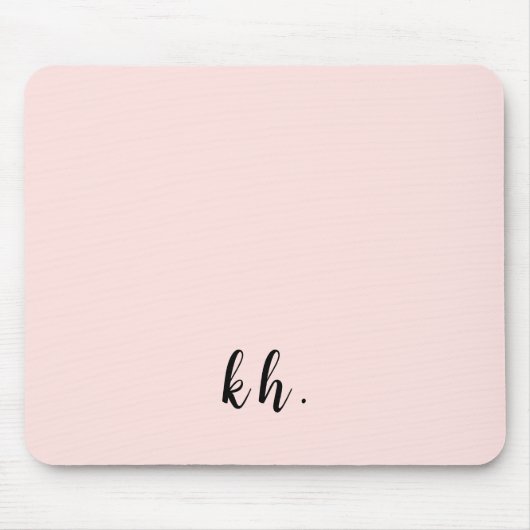 Minimal Pastel Pink Monogram Initials マウスパッド (正面)