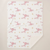 Minimal Pastel Pink Poodle Pattern Blanket シェルパブランケット (正面)