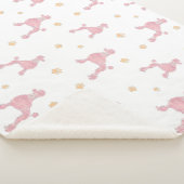 Minimal Pastel Pink Poodle Pattern Blanket シェルパブランケット (3/4)
