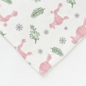 Minimal Pastel Pink poodle Silhouette Blanket フリースブランケット (角)