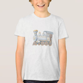 Minimal Pastel Steam Train Illustration トライブレンドＴシャツ