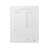 Minimal Pastel white and black Daily Planner ノートパッド (回転)