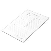 Minimal Pastel white and black Daily Planner ノートパッド (アングル)