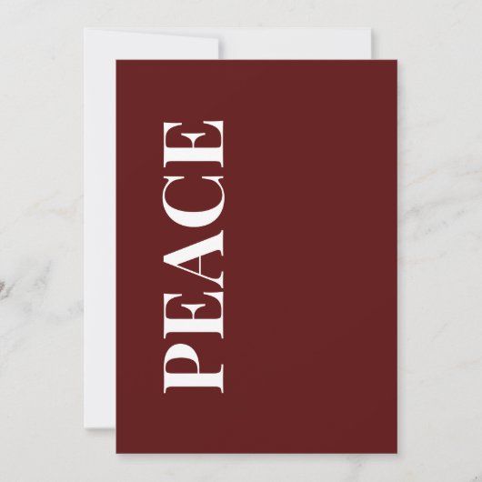 Minimal PEACE | Deep Red Holiday Greeting Card シーズンカード (正面)