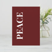 Minimal PEACE | Deep Red Holiday Greeting Card シーズンカード (スタンド正面)