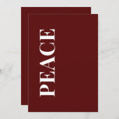 Minimal PEACE | Deep Red Holiday Greeting Card シーズンカード (正面/裏面)