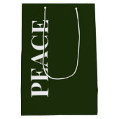 Minimal PEACE | Forest Green Holiday ミディアムペーパーバッグ (裏面)