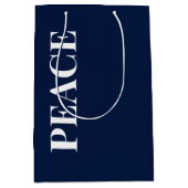 Minimal PEACE | Navy Blue Holiday ミディアムペーパーバッグ (正面)