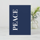 Minimal PEACE | Navy Blue Holiday Greeting Card シーズンカード (スタンド正面)
