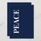Minimal PEACE | Navy Blue Holiday Greeting Card シーズンカード (正面/裏面)