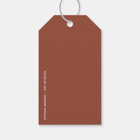 Minimal PEACE | Terracotta Holiday ギフトタグ (裏面)