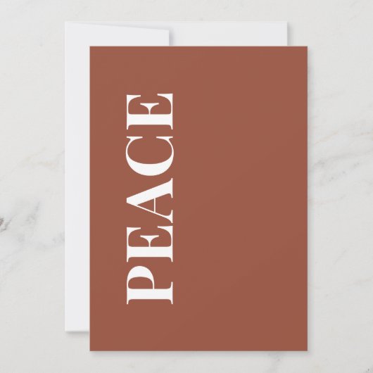 Minimal PEACE | Terracotta Holiday Greeting Card シーズンカード (正面)