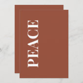 Minimal PEACE | Terracotta Holiday Greeting Card シーズンカード (正面/裏面)