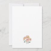 Minimal Peach Floral Bridal Shower Elegant Script 招待状 (裏面)