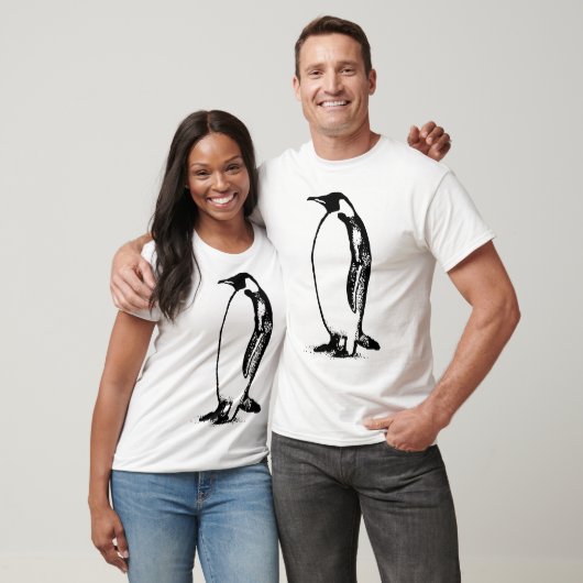 Minimal Penguin Silhouette – Black & White Stencil Tシャツ (ユニセックス)