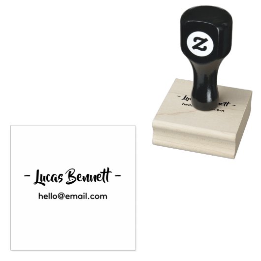 Minimal Personal Address Stamp – Name & Email ラバースタンプ (押印)