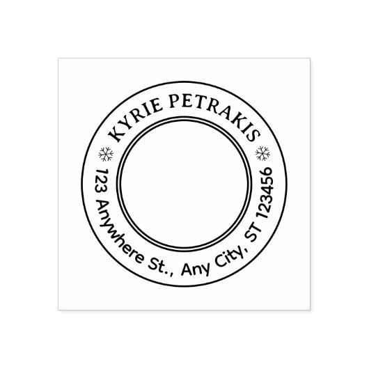 Minimal Personal Address Stamp – Round Name Design ラバースタンプ (インプリント)
