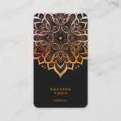 Minimal Personal Trainer Black Orange Mandala 名刺 (正面)