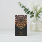Minimal Personal Trainer Black Orange Mandala 名刺 (スタンド正面)
