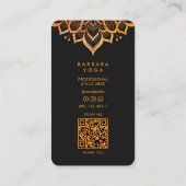 Minimal Personal Trainer Black Orange Mandala 名刺 (裏面)