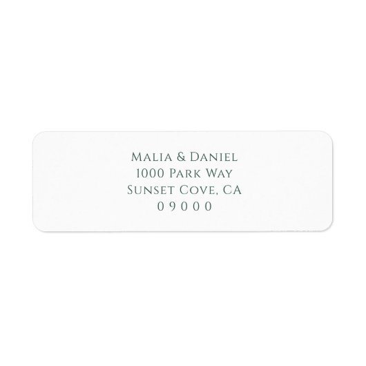 Minimal Personalised Wedding Return Address ラベル (正面)
