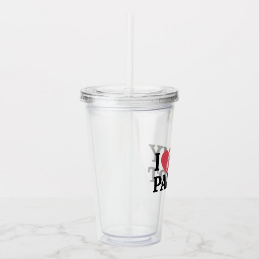 Minimal Personalized Parrot Lover Quote Typography アクリルタンブラー (右)