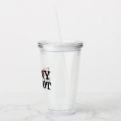 Minimal Personalized Parrot Lover Quote Typography アクリルタンブラー (左)