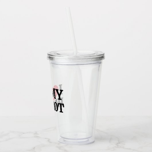 Minimal Personalized Parrot Lover Quote Typography アクリルタンブラー (左)