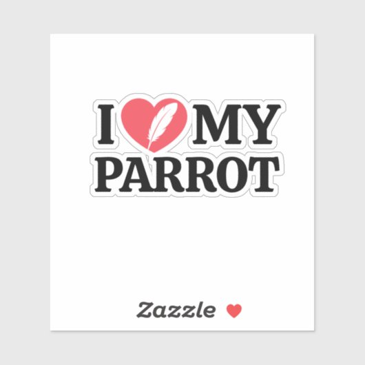 Minimal Personalized Parrot Lover Quote Typography シール (シート)