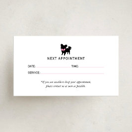 Minimal Pet Silhouette Dog Grooming 予約カード