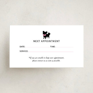 Minimal Pet Silhouette Dog Grooming 予約カード