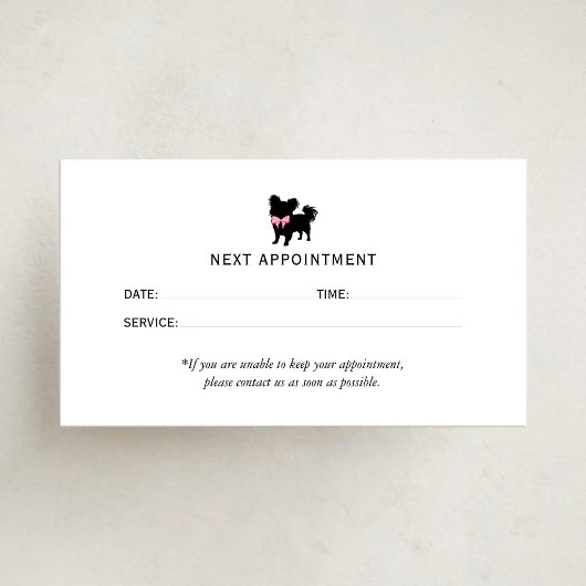 Minimal Pet Silhouette Dog Grooming 予約カード
