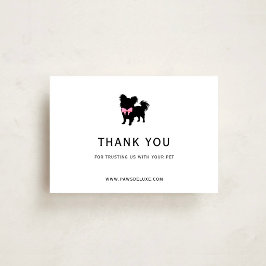 Minimal Pet Silhouette Dog Grooming QR Code サンキューカード