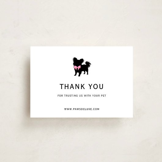 Minimal Pet Silhouette Dog Grooming QR Code サンキューカード