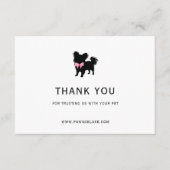 Minimal Pet Silhouette Dog Grooming QR Code サンキューカード (正面)