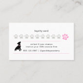 Minimal Pet Silhouette Dog Trainer Reward ロイヤリティカード (裏面)