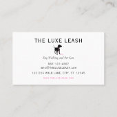 Minimal Pet Silhouette Dog Walker Pet Sitting  予約カード (裏面)