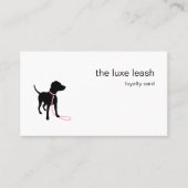 Minimal Pet Silhouette Dog Walker Reward ロイヤリティカード (正面)