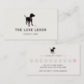 Minimal Pet Silhouette Dog Walker Reward ロイヤリティカード (正面/裏面)