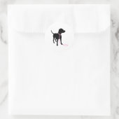 Minimal Pet Silhouette Dog Walking Classic ラウンドシール (バッグ)