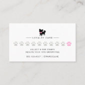 Minimal Pet Silhouette Groomer Pet Salon Reward ロイヤリティカード (裏面)