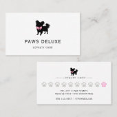 Minimal Pet Silhouette Groomer Pet Salon Reward ロイヤリティカード (正面/裏面)