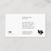 Minimal Pet Silhouette Pet Sitting Dog Cat Logo 名刺 (裏面)