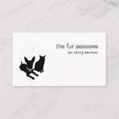 Minimal Pet Silhouette Pet Sitting Dog Cat Logo 名刺 (正面)