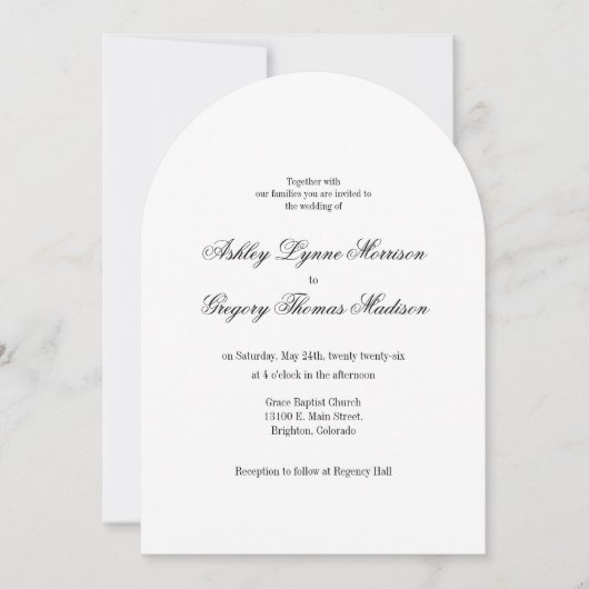 Minimal Photo Arch Shaped Wedding Invitation 招待状 (正面)
