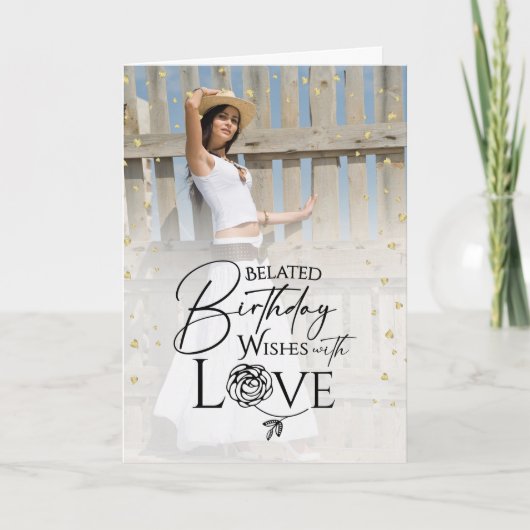 Minimal Photo Belated Birthday Keepsake Anyone  カード (正面)