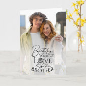 Minimal Photo Birthday Keepsake Brother カード (黄色い花)